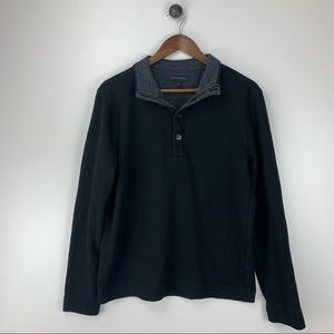 Banana Republic Men’s Black Long Sleeve Medium Collared Pullover Sweater